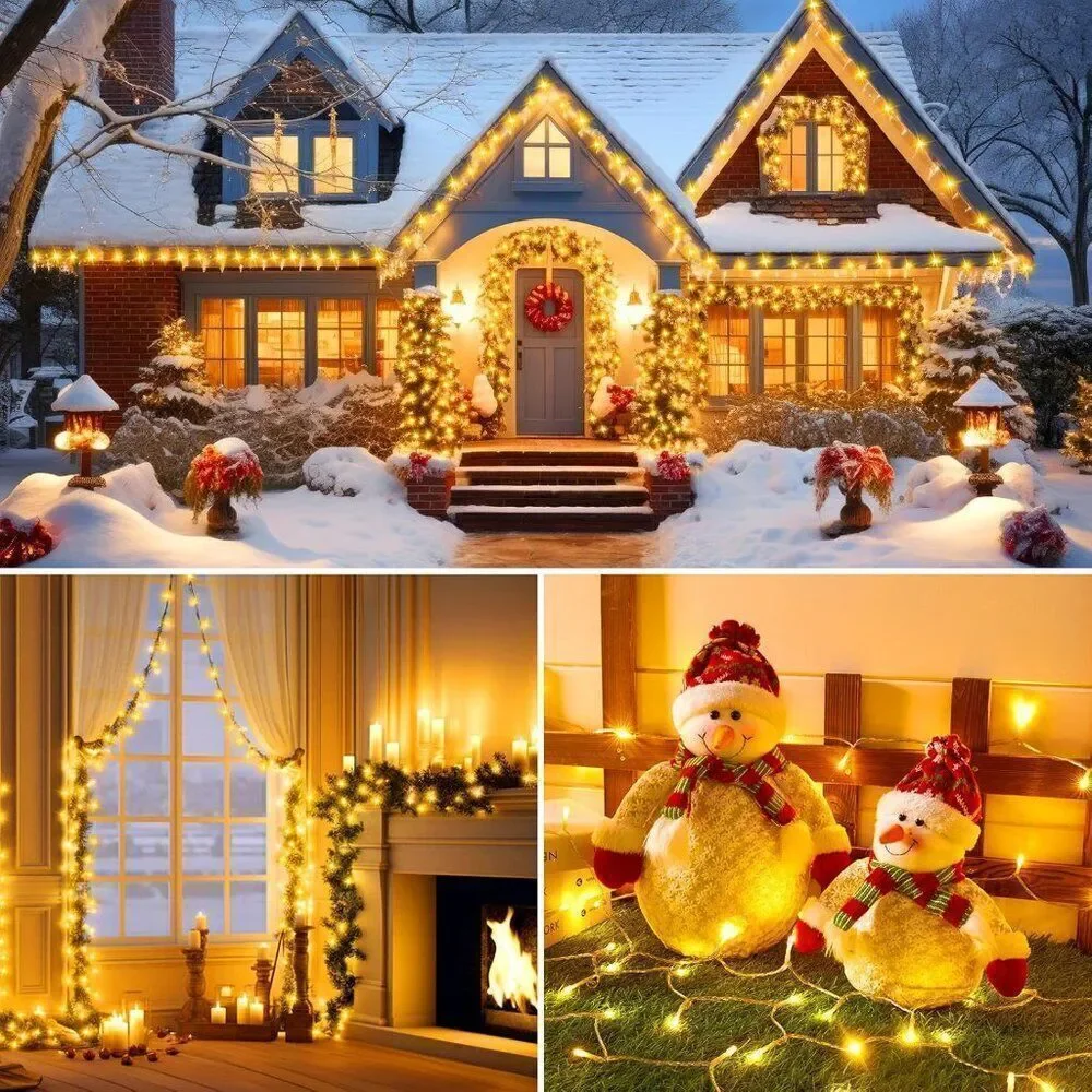 100 LED String Lights - 39.5 Ft USB Plug in Twinkle Fairy Lights w 8 Modes